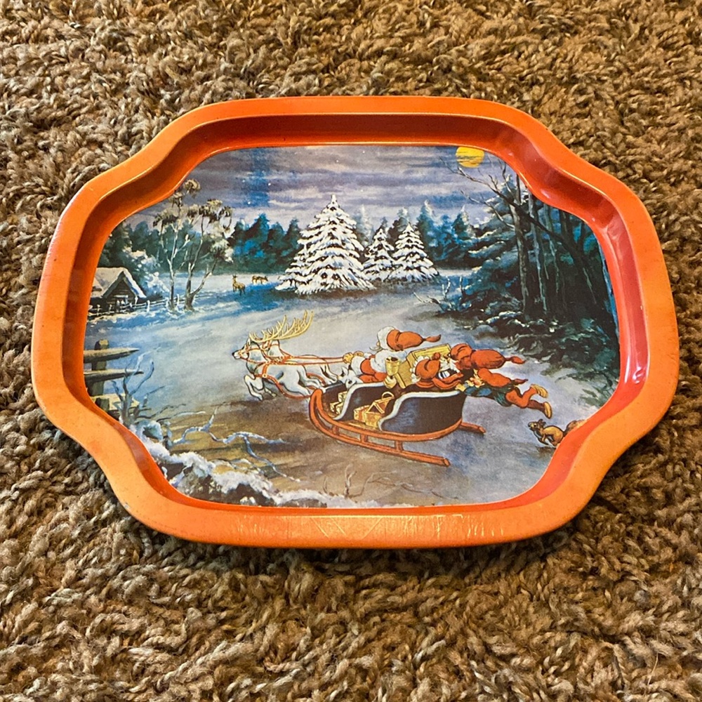 Christmas metal small plate